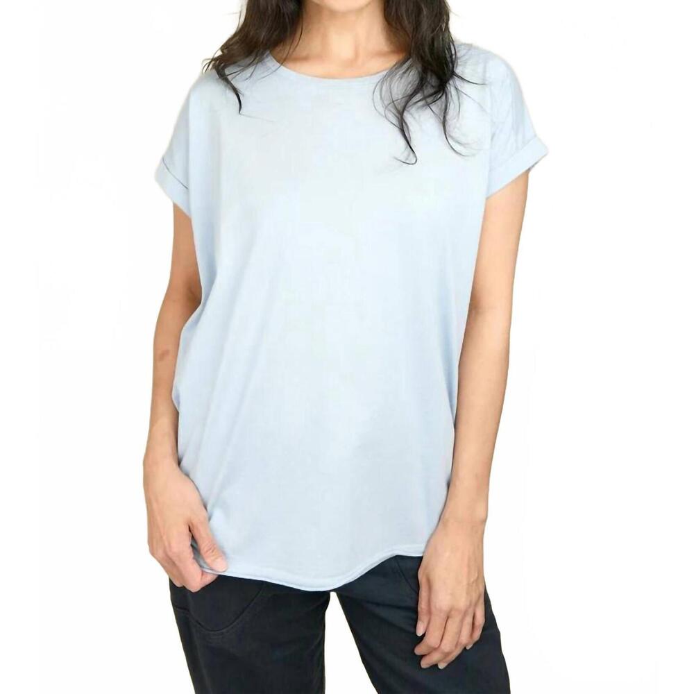 NEW HANNES ROETHER short sleeve cotton t-shirt in boy blue